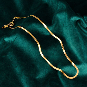 قلادة ضيقة مطلية بالذهب عيار 18 قيراط من الفولاذ المقاوم للصدأ 40 + 5 ثعبان سلسلة ملونة - Product Image 5