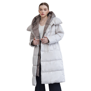 Haute qualité longue femmes doudoune <span class=keywords><strong>avec</strong></span> bouton décoration col à capuche décontracté respirant doudoune - Product Image 2