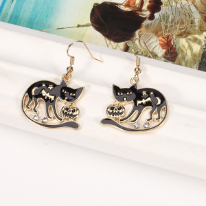 Halloween Cartoon Drop Earrings <b>Crystal</b> Rhinestone Women's Party Fashion Dangle Earrings Zinc Alloy Bezel Setting - Product Image 4