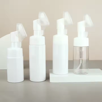 Bouteille de recharge en PETG blanc et brun de 8 oz (100 ml) pour mousse nettoyante, savon liquide pour les mains, flacons en plastique pour le lavage du visage
