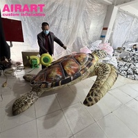 Tortue de mer gonflable réaliste personnalisée, grand modèle gonflable d'animal marin imprimé pour la décoration de centre commercial