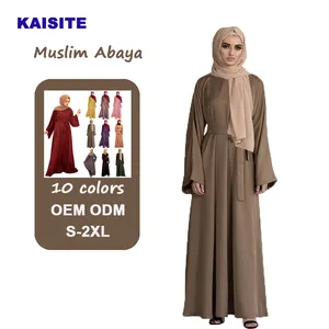 Молитвенное платье на Ближнем Востоке, Исламская одежда, одежное женское мусульманское платье из Дубая с круглым вырезом и длинными рукавами