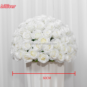 맞춤형 흰색 녹색 높이가 큰 센터피스 꽃볼 장식 웨딩 테이블 센터피스 - Product Image 5