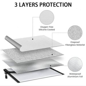 Bolsa de Almacenamiento Portátil Segura con Cierre de Cremallera, Impermeable y Resistente al Fuego, para Documentos de Viaje, para Uso en la Oficina - Product Image 2