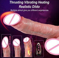 Weiche realistische Silikon Anal Dildos Klitoris G-Punkt Vagina Stimulation Fernbedienung Heizung Schub Dildo Vibrator für Frauen