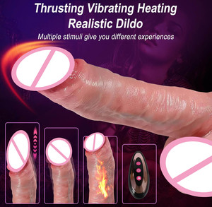 Consoladores Anales de silicona realista suave, clítoris, punto G, estimulación vaginal, Control remoto, calefacción, consolador de empuje, vibrador para mujeres - Product Image 2