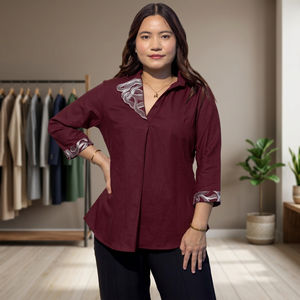 Chemise unie confortable pour femme, coupe moderne, pour tous les jours et les occasions spéciales – Achetez directement auprès du fournisseur - Product Image 2