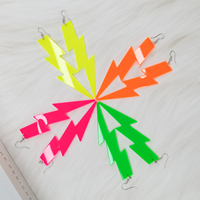 Boucles d'oreilles YACHEN en PS fluorescentes couleur bonbon, pendentif éclair néon, pour mariage, anniversaire, Nouvel An, déguisement, danse, pour femmes