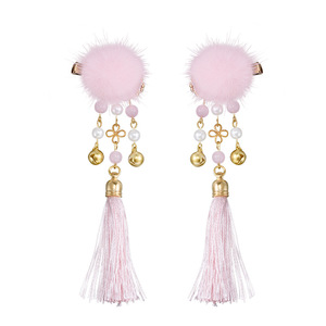 Lindas pinzas para el cabello con borlas de visón para accesorios de tocados infantiles Hanfu, estilo Han, estilo retro chino - Product Image 5