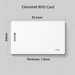 두꺼운 카드 1.8mm 125khz <span class=keywords><strong>RFID</strong></span> EM4305 칩 블랭크 화이트 클램쉘 스마트 <span class=keywords><strong>RFID</strong></span> 카드 (직원용) - Product Image 2