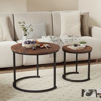 Vente en gros ensemble de table basse ronde gigogne texture de dessus en marbre table à thé centrale minimaliste en bois et en fer pour le salon chambre à coucher nuits