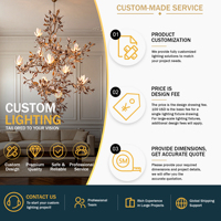 Lustre vintage en forme de branche de magnolia, luminaire suspendu artistique floral pour hall d'hôtel