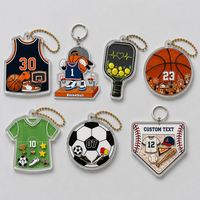 Kit de porte-clés personnalisé en acrylique avec breloques flottantes agitables, design maillot de pickleball, pendentif pour sac à dos, porte-clés en plastique