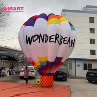 Ballon à air chaud géant gonflable coloré avec lettre imprimée, accessoire de montgolfière gonflable pour activité d'entreprise de mariage
