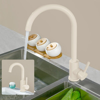 Robinet de cuisine en acier inoxydable blanc laiteux, extractible, à levier unique, rotatif à 360°, pour maison et appartement