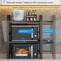 Étagère de rangement moderne et évolutive pour micro-ondes et cuiseur à riz, multi-niveaux, sur pied, gain de place