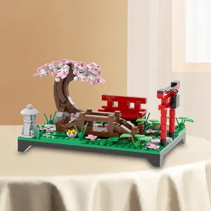 MOC3036 농장 분재 모델 빌딩 블록 자연 화분 풍경 일본 건축 장식 조립 벽돌 장난감