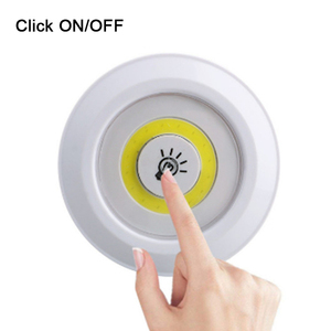 Lumière de placard moderne à haute luminosité COB, interrupteur à poussoir, éclairage mural de cuisine, éclairage <span class=keywords><strong>LED</strong></span> rond de nuit avec télécommande - Product Image 2