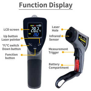 Industriële Digitale Pyrometer Contactloze Infrarood Thermometer Pistool Laser Batterij-Aangedreven Temperatuurmeter Aanpasbaar Oem Voor - Product Image 3