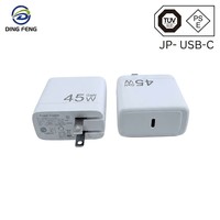 Chargeur rapide PD45W en nitrure de gallium avec port USB-C PD3.0, certifié PSE Japon, adaptateur d'alimentation pliable pour ordinateur portable et téléphone Apple 17