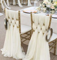 Nœuds de chaise en mousseline de polyester rose poudré, noir et or, de qualité supérieure, haute densité, pour mariages, événements, banquets, décoration intérieure, personnalisables