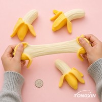 TONGXIN Jouet Squishy Banane Extensible en Gros, Réaliste, Anti-Stress, Sensoriel, Amusant pour la Cuisine, Cadeau OEM, Lot