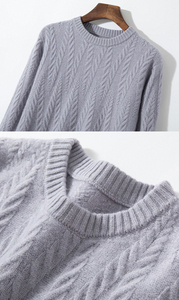 Men's Casual Pullover Custom Cashmere Sweater Winter Autumn Round Neck Wool <strong>Jumper</strong> Bottoming <strong>Shirt</strong> <strong>with</strong> Pattern Decoration - Product Image 4