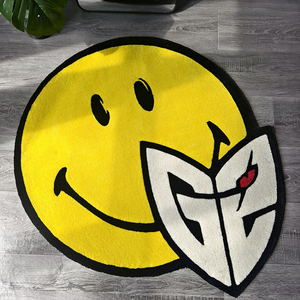 Tappeto da gioco alla moda con <span class=keywords><strong>tema</strong></span> sorriso giallo realizzato con Logo tappeti da camera con decorazioni <span class=keywords><strong>a</strong></span> mano tappeto da pavimento personalizzato - Product Image 1