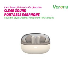 Écouteurs intra-auriculaires Verona à clipser, sans fil, avec ANC, étui <span class=keywords><strong>de</strong></span> charge transparent et son HiFi étanche IPX-3 - Product Image 1