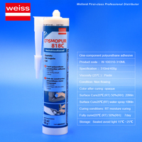 Adhésif PUR monocomposant Weiss PUR 818C sans solvant, opaque, pour coller métaux, céramique, bois, Duroplast, thermoplastique, emballage de 310 ml
