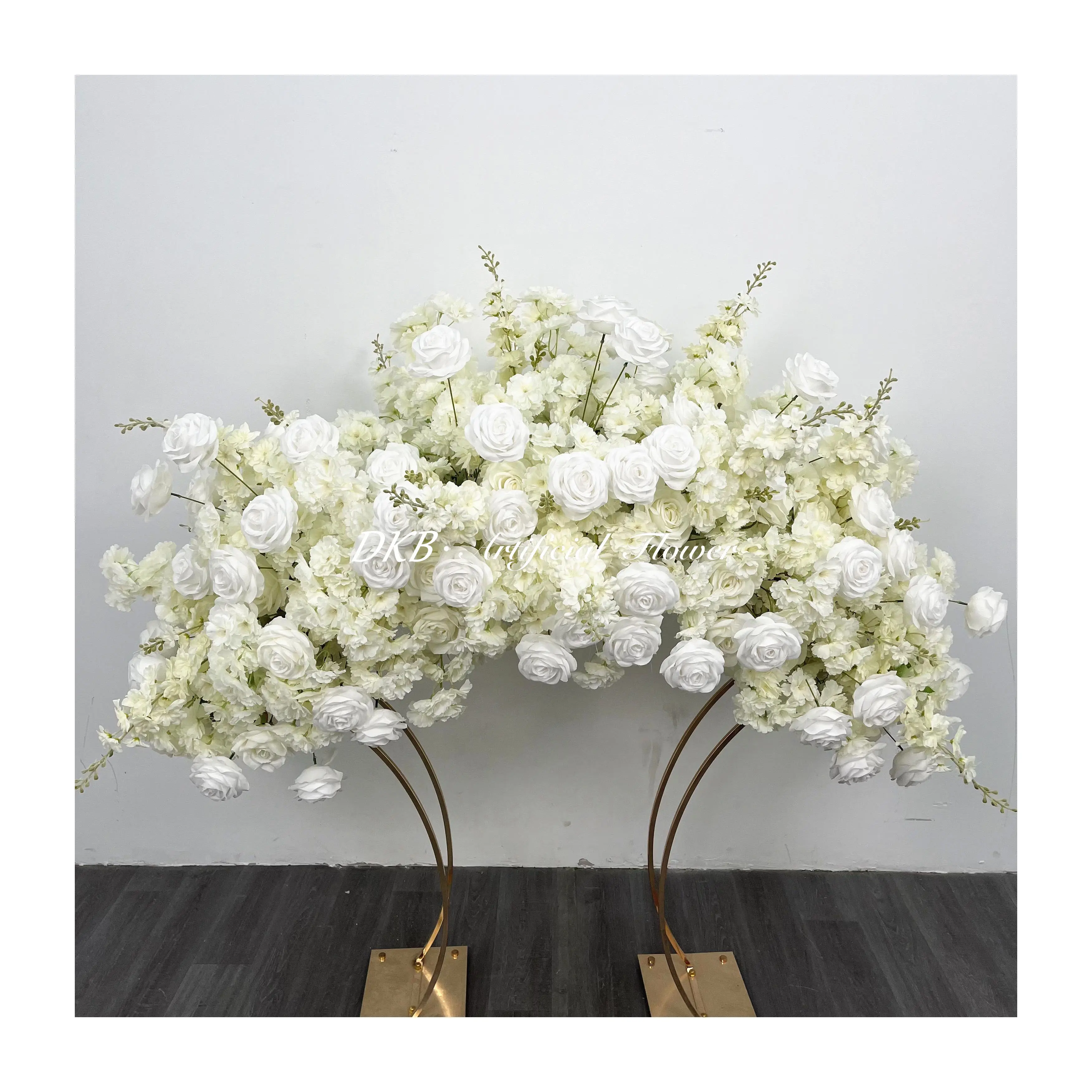 Dekorasi pernikahan & perlengkapan grosir premium sentuhan asli sutra putih rangkaian bunga liar bunga pernikahan 5d taplak
