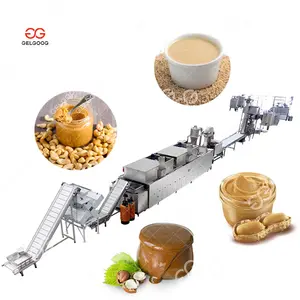 Automatic Cashew Paste Processing Machine Price Nut Butter Plant Provider Continuous Roaster Grinder Nuts Butter Production Line