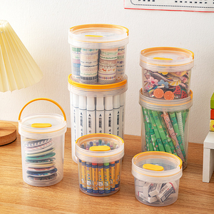 Multifunctional Transparent Plastic Stationery Storage Container Healthy Material Dustproof Organizer