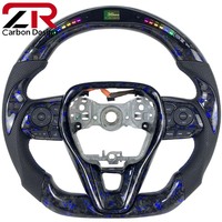 Volant sport LED personnalisé en fibre de carbone forgée pour l'intérieur de Toyota Corolla Rav4 Camry 2018-2024