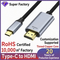 Câble adaptateur Type-C vers HDMI 4K pour projection d'écran de téléphone portable et d'ordinateur, câble HD Type-C vers HDMI