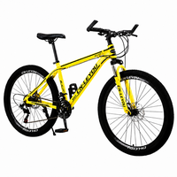 Vélo de montagne en alliage avec fourche à suspension avant, freins à disque, transmission multi-vitesses, pneus à crampons, vélo de montagne à cadre rigide