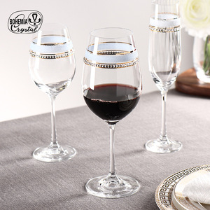 Red Wine Glass With Gold Plated Crystal Beads Party Drinkware For Adults - Product Image 3