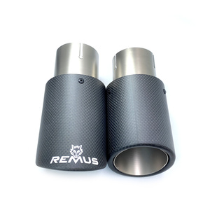 Tuyau d'échappement universel de voiture de course, embout <span class=keywords><strong>silencieux</strong></span> <span class=keywords><strong>Remus</strong></span> en fibre de carbone mat - Product Image 3