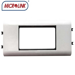 Plaque frontale <span class=keywords><strong>RJ45</strong></span> en métal de type français 195*50MM pour support <span class=keywords><strong>Legrand</strong></span>, compatible avec les connecteurs modulaires <span class=keywords><strong>RJ45</strong></span> 45*45MM/45*22.5MM, 2/4/6/8 ports - Product Image 5