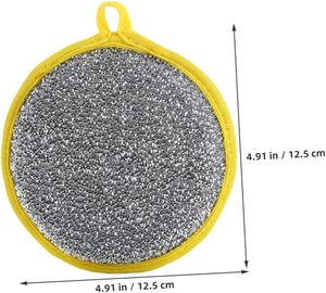 ฟองน้ำล้างจานสองด้านทรงกลมสำหรับทำความสะอาดกระทะและหม้อในครัวเรือน - Product Image 3