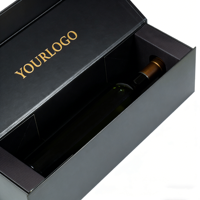 Caja para Botellas, Caja Rígida Magnética para Vino y Licores con Estampado en Dorado y UV, Empaque de Regalo Resistente