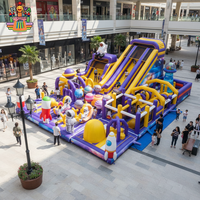 Parc gonflable commercial sur le thème de l'espace, grand château gonflable avec toboggan, château gonflable géant en PVC, trampoline gonflable pour enfants