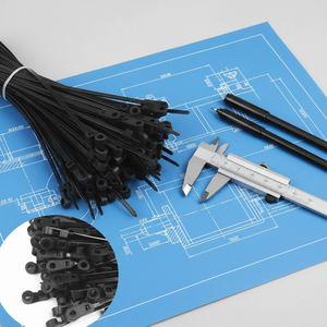 Fascette stringicavo con foro per montaggio - Confezione da 100 - 30 cm (11,8 pollici) 50 libbre - Fascette stringicavo con foro per chiodo/vite - Product Image 5