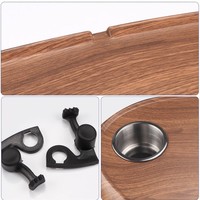 Pied de table ovale elliptique pour bateau marin avec support de verre intégré et système de fixation par filetage, idéal pour yacht, ponton et bateau de plaisance