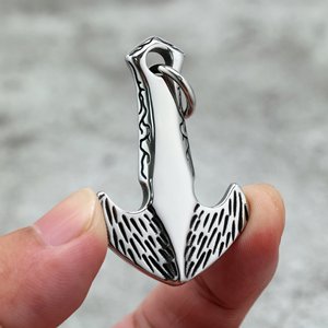 สร้อยคอจี้รูปสมอเรือสแตนเลส แฟชั่นสำหรับทุกเพศ ของขวัญเครื่องประดับ - Product Image 3