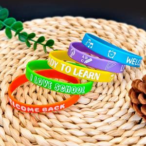 Custom Logo <b>Red</b> Ribbon Hiv Prevention Silicone Health Promotion Awareness Rubber <b>Bracelet</b> for Event Use - Product Image 6