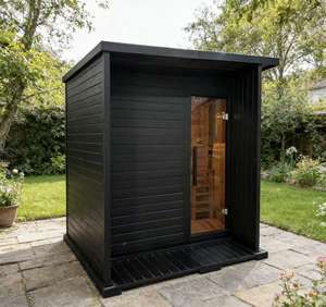 Sauna Exterior Cuadrada de Diseño Ergonómico para 4 Personas, para Ceremonias de Sauna, Bienestar, Desintoxicación y Rejuvenecimiento - Product Image 1