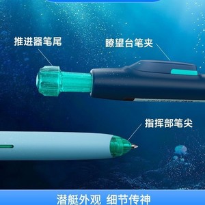 Bolígrafo de Gel de Secado Rápido Deep Sea Submarine Dual Ball, 0.5 mm, Activación por Presión, Escritura Silenciosa, para Oficina y Escuela - Product Image 4