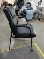 Chaise de bureau ergonomique à dossier moyen avec structure en fer pour le bureau à domicile, la chambre, l'utilisation informatique et les réunions de conférence