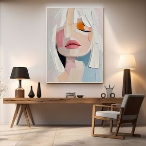 Peinture à l'huile minimaliste personnalisée peinte à la main sur toile, décoration murale pour cadeau de mariage ou de pendaison de crémaillère - Product Image 5